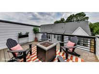 Inviting outdoor deck featuring a cozy fire pit and comfortable seating for relaxation and entertainment at 516 Lockwood Creek Dr # 31, Charlotte, NC 28208