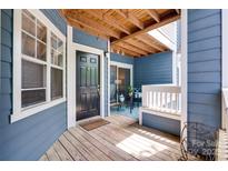 Inviting front door and porch with blue accents and wood flooring at 2209 Sumner Green Ave # M, Charlotte, NC 28203