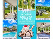 Real estate listing ad for an open house on Sunday from 1 to 3 in Rock Hill, South Carolina at 1305 Glenview Ln, Rock Hill, SC 29730