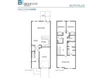 Detailed floor plan showcasing the layout of the Ruth plan home design by Brookline Homes at 2535 Ruby Dixon Crossing Dr # 19, Gastonia, NC 28056