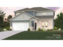 Charming two-story home with blue and gray siding, white trim, and an attached two-car garage at 9944 Manor Vista Trl, Kannapolis, NC 28027