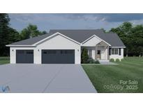 Charming single-Gathering home with three-car garage, stone accents, and lush lawn at 2601 Greenmont Cir, Belmont, NC 28012