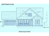 Illustration of a home showcasing brick and siding exterior with a front-facing garage at 301 General As Johnston St, Stanley, NC 28164