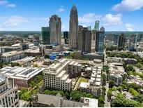 Stunning aerial view of the city showcasing high-rise buildings and vibrant cityscape under a bright blue sky at 400 N Church St # 226, Charlotte, NC 28202