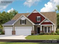 Charming two-car garage home with a combination of stone and siding facade and manicured front lawn at 1541 Croydon St, Indian Land, SC 29707