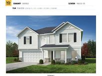 Charming two-story home featuring white siding, black shutters, and a well-manicured lawn at 1005 Cunningham Farm Dr, Indian Trail, NC 28079
