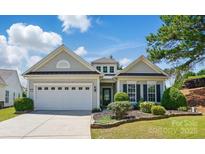 Charming single-story home with a two-car garage, manicured lawn, and beautiful landscaping at 43041 Mimosa Ct, Fort Mill, SC 29707
