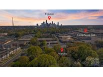Scenic aerial view of property location, close to Uptown and Camp North End in Charlotte, North Carolina at 2201 Grimes St, Charlotte, NC 28206