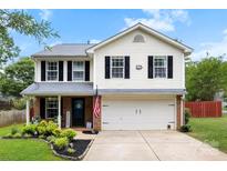 Charming two-story home with a well-manicured lawn, attached garage, and a welcoming front porch at 641 Saratoga Dr, Clover, SC 29710