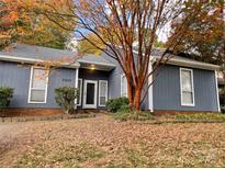 Charming single-story home featuring mature landscaping and a freshly painted exterior, creating an inviting curb appeal at 11421 Kingfisher Dr, Charlotte, NC 28226