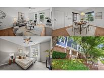 A composite image featuring the living room, dining room, bedroom, and exterior of the home at 1556 Walnut View Dr, Charlotte, NC 28208