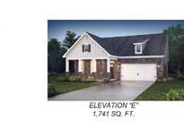 Charming single-Gathering home with stone accents, a welcoming front porch, and a two-car garage at 2070 Skyhawk Dr, York, SC 29745