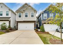 Charming two-story home featuring a stone-accented facade and a two-car garage, inviting and stylish at 1133 Streamside Ln, York, SC 29745