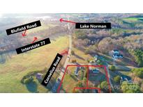 Aerial view highlighting proximity to Lake Norman, Interstate 77, and Blufield and Cornelius Roads at 456 Cornelius Rd, Mooresville, NC 28117