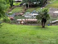 Scenic waterfront view featuring a grassy lawn, private docks, and various boats on the water at 315 Wood Duck Loop, Mooresville, NC 28117