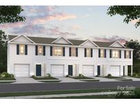 New townhome construction with white siding, black shutters and complementary landscaping at 1913 C Tranquility Cir, Newton, NC 28658
