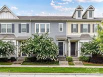 Charming townhome with colorful siding, blooming landscaping, and inviting entrances at 1132 Whitby Moore St, Charlotte, NC 28273
