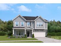 New construction home showcases a charming two-story design and welcoming landscaped front yard at 6514 Alanbrook Rd, Charlotte, NC 28215