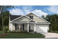 Charming one-story home with a gray exterior, a two-car garage, and a beautifully landscaped front yard at 916 Exeter Dr, Sherrills Ford, NC 28673
