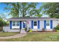 Charming brick home with blue shutters, manicured lawn, and inviting entrance at 1744 Emerywood Dr, Charlotte, NC 28210