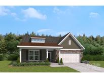 Charming single-Gathering home with stone accents, a covered porch, and attached garage, offering great curb appeal at 5237 Raging Creek Dr, Indian Trail, NC 28079
