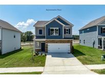 Two story home featuring stone accents, two-car garage, well-manicured lawn and dark shutters at 1237 Langston Ln, Salisbury, NC 28144