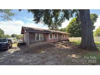 Charming single story home with pink wood paneling and a large tree providing shade at 816 Radio Rd, Statesville, NC 28677