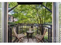 Relaxing balcony featuring a cozy seating area with views of the surrounding greenery at 207 N Dotger Ave # C14, Charlotte, NC 28207
