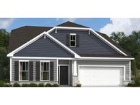 Charming one-story home with gray siding, black shutters, and a two-car garage at 1482 Kate Cecil Way, York, SC 29745