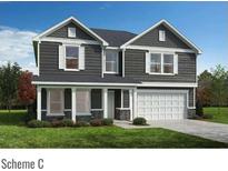 Charming two-story home with gray siding, white trim, and a two-car garage at 4453 Family Trail Dr, Indian Land, SC 29707
