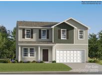 Two-story home featuring mixed siding, a covered porch, and an attached two-car garage at 6391 Fairfax Ct, Maiden, NC 28650