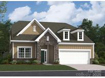 Charming home featuring stone accents, neutral siding, attached garage and manicured lawn at 6448 Fairfax Ct, Maiden, NC 28650
