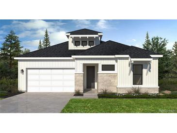 Charming single-Gathering home with light siding, a garage and inviting front yard at 2021 Grayside Cir, Castle Rock, CO 80109