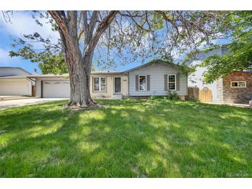 Charming single-story home featuring mature trees and a well-manicured lawn in a suburban neighborhood at 2279 S Lewiston St, Aurora, CO 80013