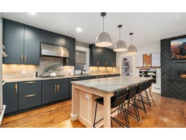 Modern kitchen featuring sleek countertops, custom cabinets, and stainless steel appliances at 890 S Vine St, Denver, CO 80209