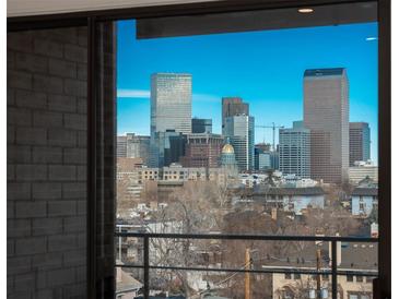 Spectacular city views from the apartment including the state capitol and a blue sky at 800 N Pearl St # 611, Denver, CO 80203