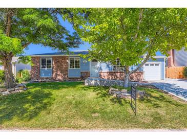Charming brick-accented home with a well-manicured lawn and mature tree at 4533 S Devinney St, Morrison, CO 80465