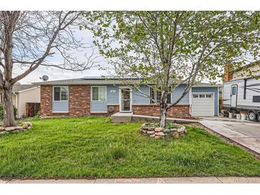 Charming single-Gathering home with a well-maintained lawn and tree in the front yard at 4533 S Devinney St, Morrison, CO 80465