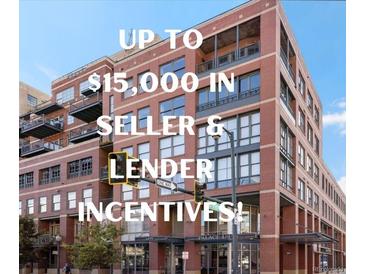 Modern brick condo building with balconies and large windows, near Palace Lofts at 1499 Blake St # 3U, Denver, CO 80202