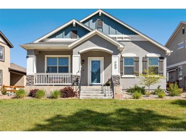 Charming home featuring attractive architectural details and a well-maintained front yard at 763 Sage Forest Ln, Monument, CO 80132