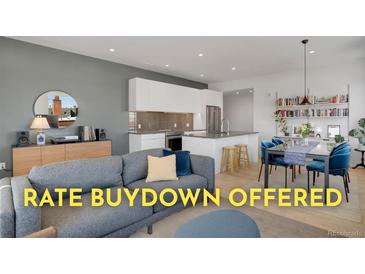 Bright living room with modern finishes and open-concept design at 1300 N Ogden St # 304, Denver, CO 80218