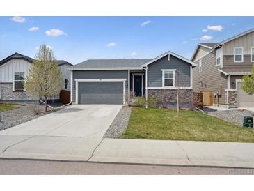 Charming single-story home with a well-maintained lawn and a two-car garage at 95 S Edge Cliff St, Castle Rock, CO 80104