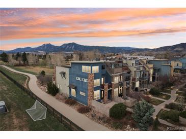 Modern townhome with mountain views, brick accents, and landscaping at 3644 Pinedale St, Boulder, CO 80301