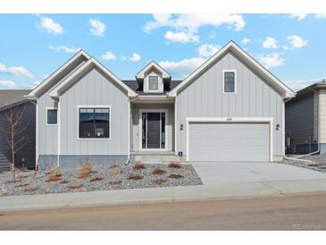 Charming single-Gathering home with a well-manicured front yard and a two-car garage at 616 Scrubjay Cir, Castle Rock, CO 80104