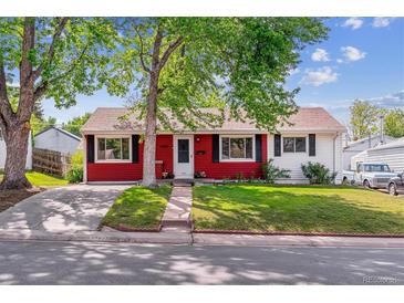 Charming single-story home with a well-maintained front lawn and mature trees at 2767 S Linley Ct, Denver, CO 80236