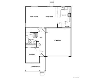 Detailed floor plan showcasing the layout of the home's first floor at 48260 Shetland Dr, Bennett, CO 80102