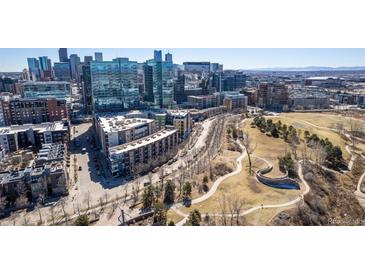 Stunning aerial view showcasing the property's location near downtown and park at 1700 Bassett St # 1106, Denver, CO 80202