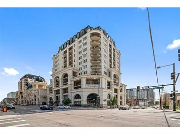 Elegant condo building with Beaux-Arts architecture, balconies and street-level retail space at 975 N Lincoln St # 3E, Denver, CO 80203