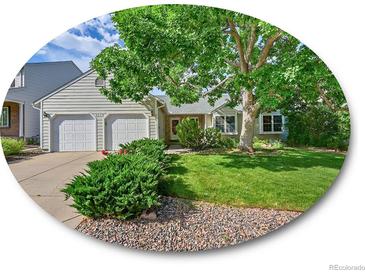 Charming home with a well-maintained front yard, mature tree and inviting curb appeal at 5319 E Davies Dr, Centennial, CO 80122