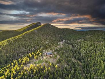 Luxury home nestled in a mountaintop forest with scenic views at 26271 Richmond Hill Rd, Conifer, CO 80433